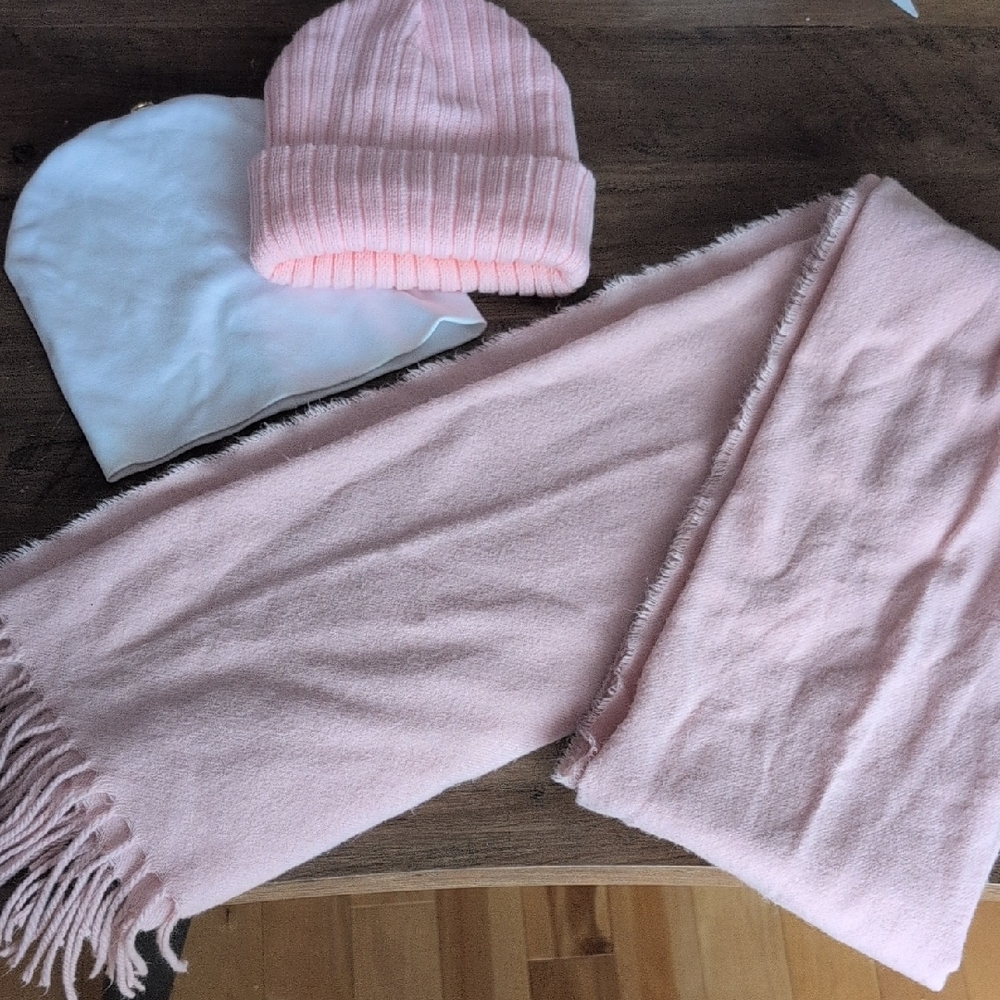 Cozy Pink Kids Scarf and Hat Set